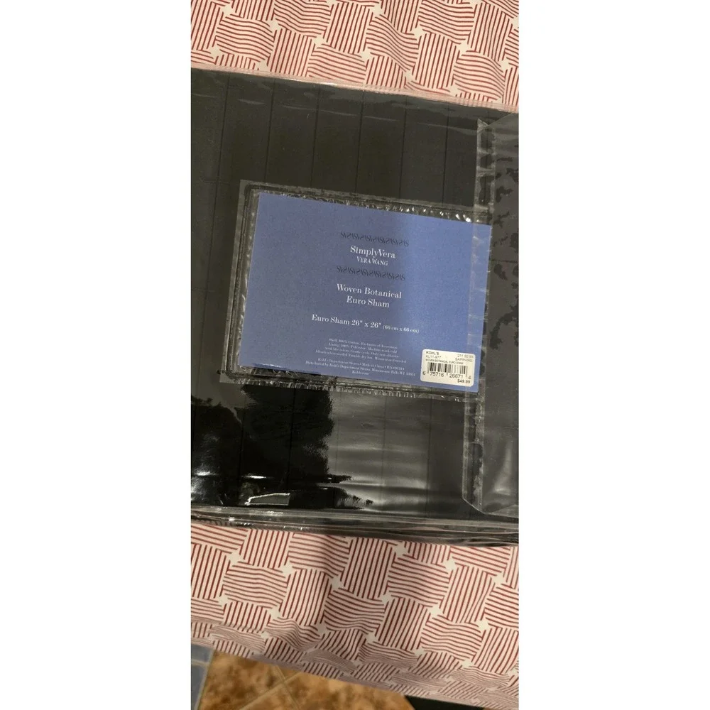 Simply Vera‎ Wang Tea Garden Euro Sham Black Pair , ,26 x 26  Bedding Home